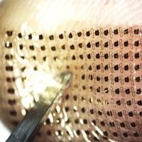 Epidermal electronics on fingertip under mechanical stress
